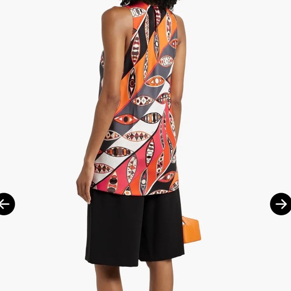Emilio Pucci Orange Black Sarong Top - Picture 3 of 4
